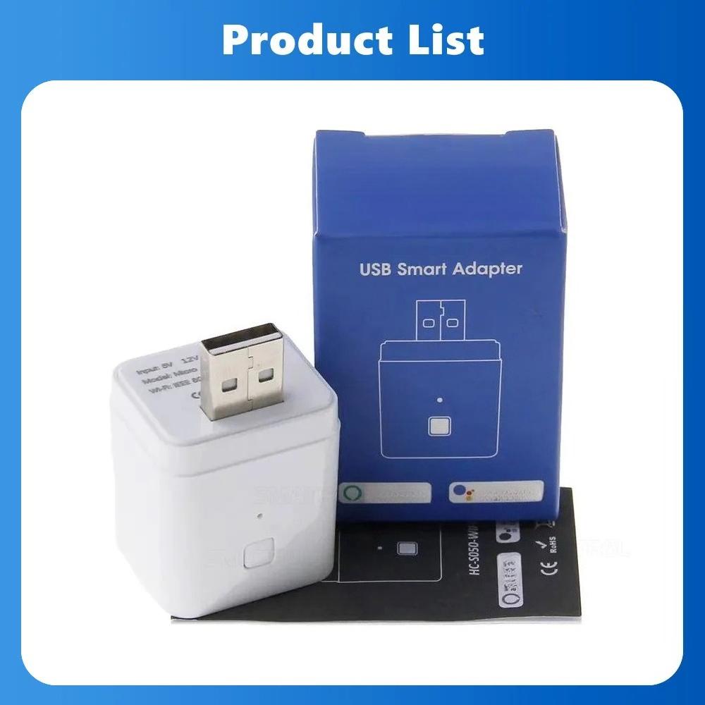 Smart Micro USB Adaptor Switch 5V, WiFi Mini USB Power Adaptor Compatible with Alexa Hey Google for Home Automation
