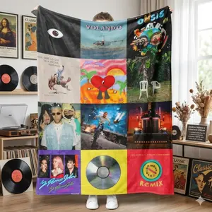B-Bad Benito 2026 Halftime Show Funny Throw Blanket - Soft Warm Flannel Living Room Shawl, Cozy Office Nap Travel Blanket, Multipurpose Pop Culture Home Decor Gift