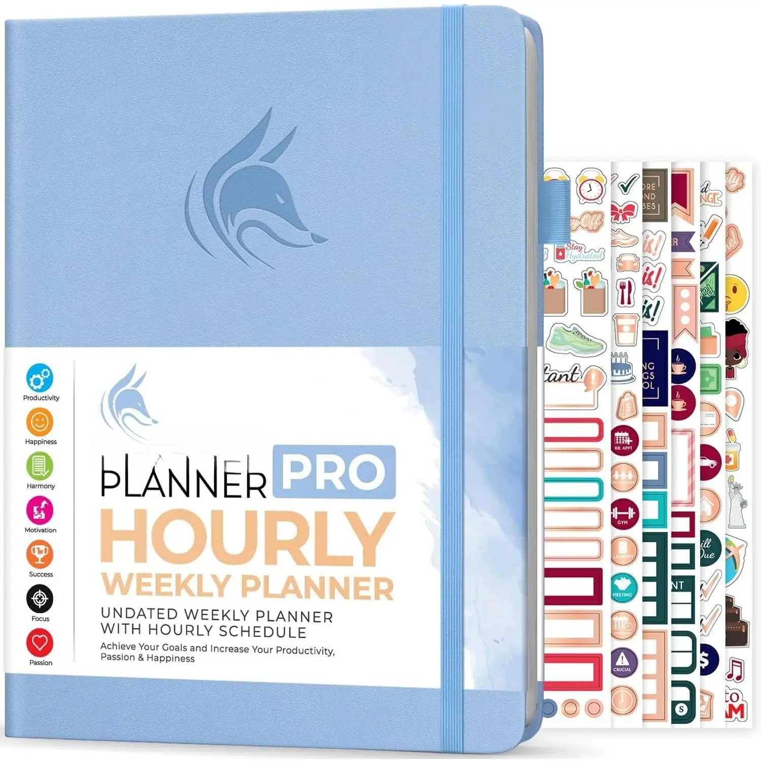 Planner PRO Schedule – Undated Weekly & Monthly Life Planner with Time Slots, Appointment Book & Daily Organizer, A4 (Periwinkle)