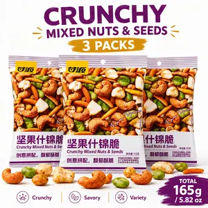6oz | Nuts Assorted Crisps | Salted Crispy Mixed Nuts | Roasted Cashews | Green Beans | Peanuts | Assorted Nuts | Portable Independent Pouch | Daily Play | Casual Assorted Crispy Snacks |