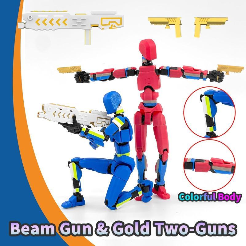 5-Piece T13 Pre-Assembled Action Figure Set, Multi-Color Titan 13 Mecha Models with Laser Saber Accessories, 3D Printed Craftsmanship, Including the Full Collection of Lucky 13, Robo 13 & Nova 13 Figures, Perfect for Gifting & Party Favors