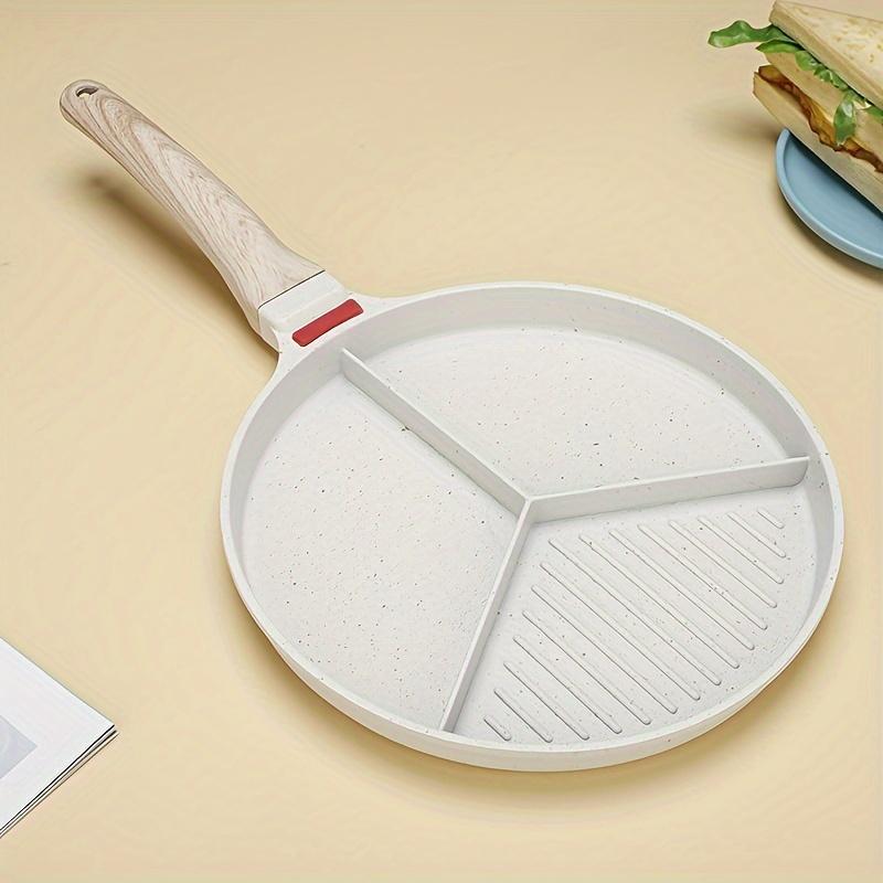 Versatile 3-in-1 Non-Stick Frying Pan with Divider - Perfect for Steak & More, Kitchen Essential
