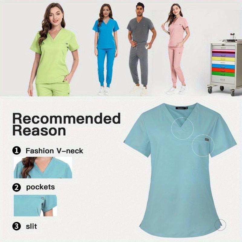 Elastic Clinic Beauty Salon Nurse Uniforms Large Size Men and Women Same Solid Color Work Clothes High Quality
