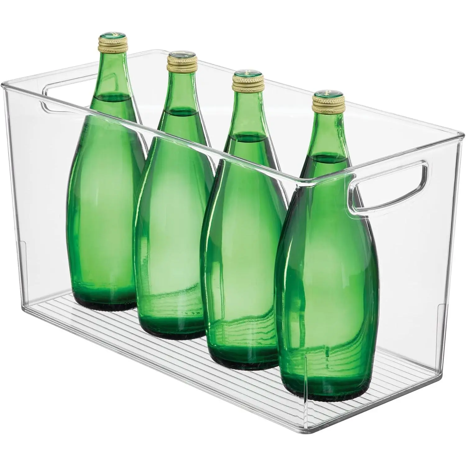 Pantry Bin with Handles - Kitchen Storage Bins for Cabinets, Pantry, or Fridge - Clear