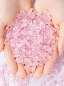 3-12mm Accelerated Rose Quartz Crystal Chips Bags, Undrilled Rose Quartz Gemstone Chips, Polished Crystal Chips, Home Ornament Crafts