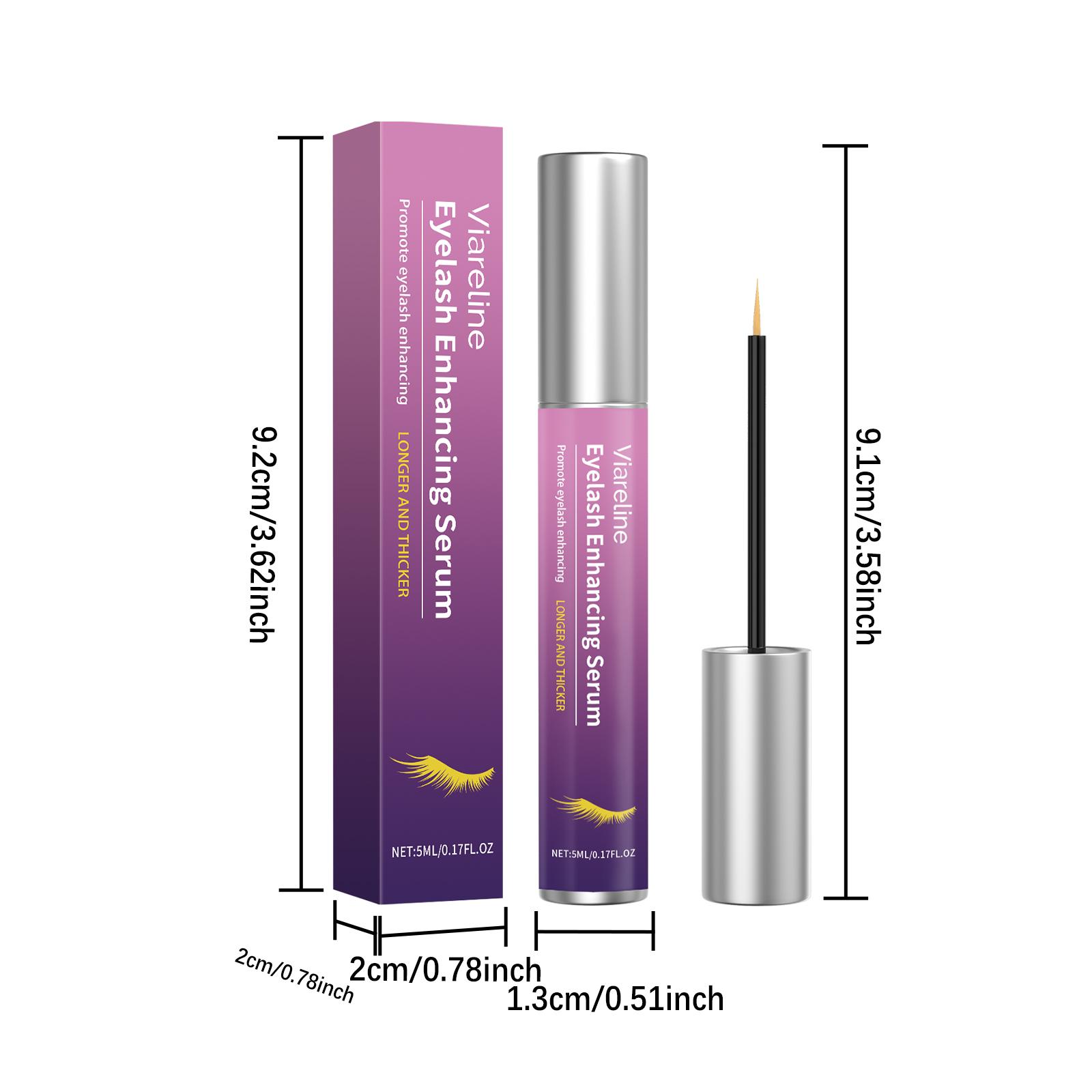 VIARELINE Eyelash Enhancing Serum with Myristoyl Pentapeptide-4, Hyaluronic Acid, Aloe Vera & Vitamin E, Promotes Growth, Strengthens, Improves Elasticity & Nourishes, for Sparse, Fragile Lashes, All Types
