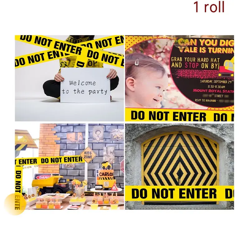 Warning Tape with Bold 'do Not Enter' Text, High Adhesive Material, Ideal for Hazardous Areas and Halloween Decorations