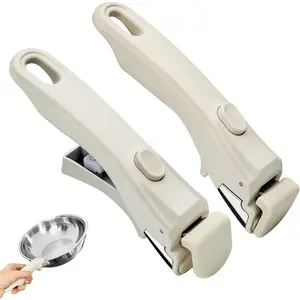 Removable Pot Handle 2PCS, Detachable Replacement Handle for Pots and Pans, Universal Replacement Compatible with Most Cookware, Durable and Heat-Resistant (White)