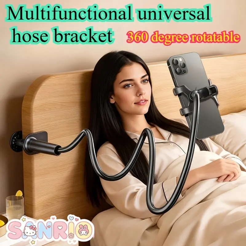 Gooseneck Phone Holder for Bed Lazy Arm Mount Flexible Cell Phone Stand 360 Rotating Clamp Bracket Long Arm Mount for Desk Headboard Nightstand Compatible with iPhone Android Devices Hands Free Mobile Phone Clamp