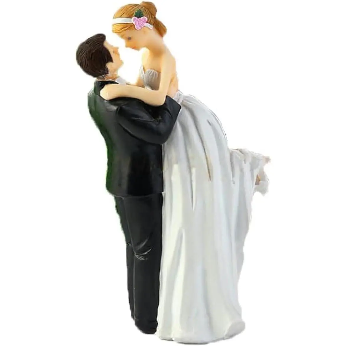Wedding Cake Toppers Bride and Groom, Anniversary Figurines, Bridal Shower Decorations, Party Cake Topper, Celebration, Hug Hold Lift up (Cheerful Bride & Groom)