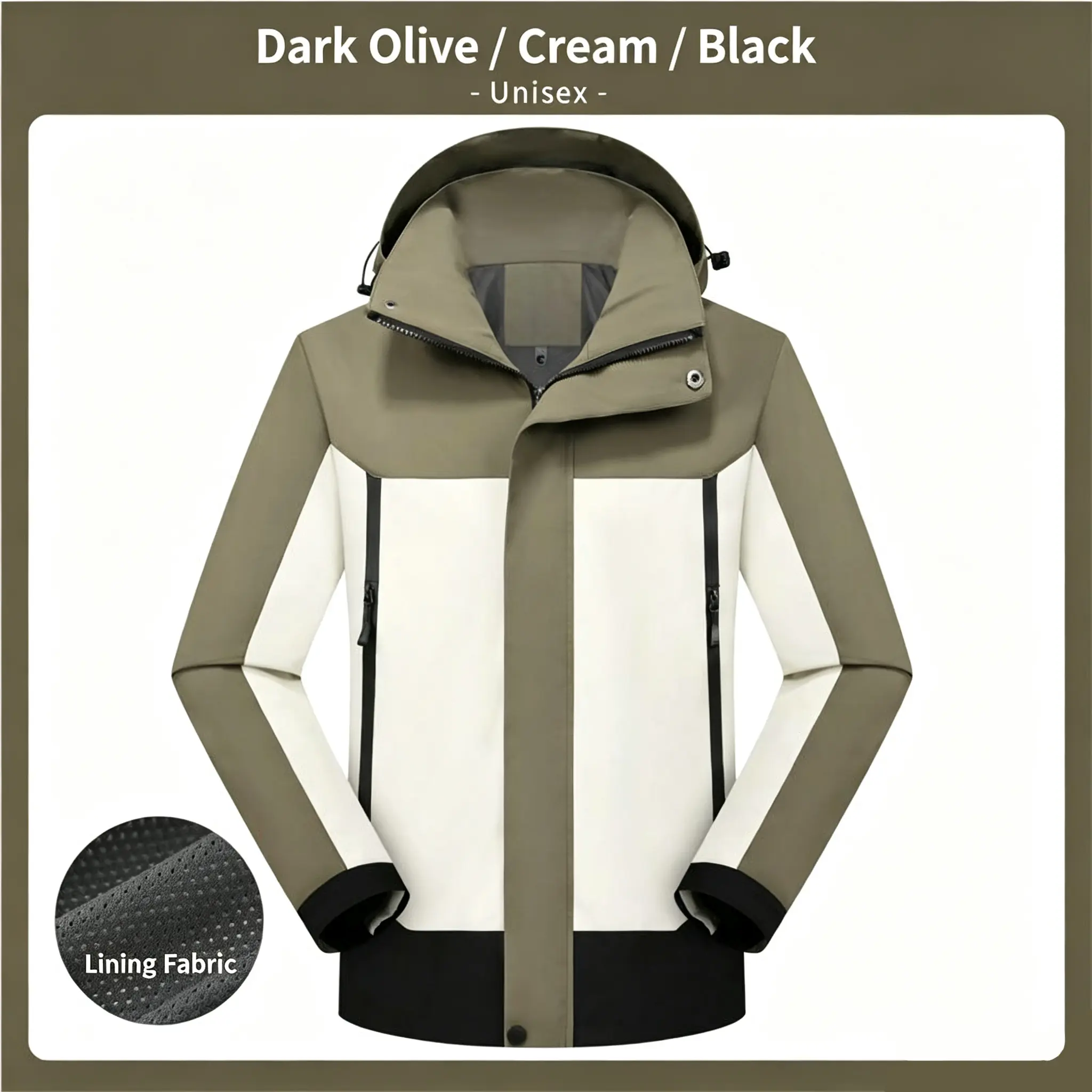 Men's Unisex Color Block Hooded Rain Jacket - Lightweight, Windproof, Waterproof Outdoor Hiking Travel Wear Windbreaker Coat, Multiple Colors Available