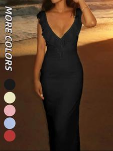 wowdark slim-fit backless dress, sexy soft summer, thin fabric, elastic material, perfect for school resumption