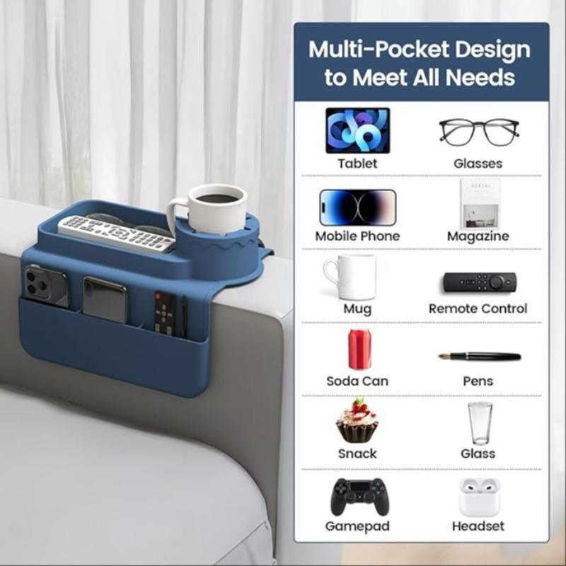 Beverage silicone sofa coasters, multi-functional sofa armrests, cup holders, inner cup supports, cup holders, storage trays
