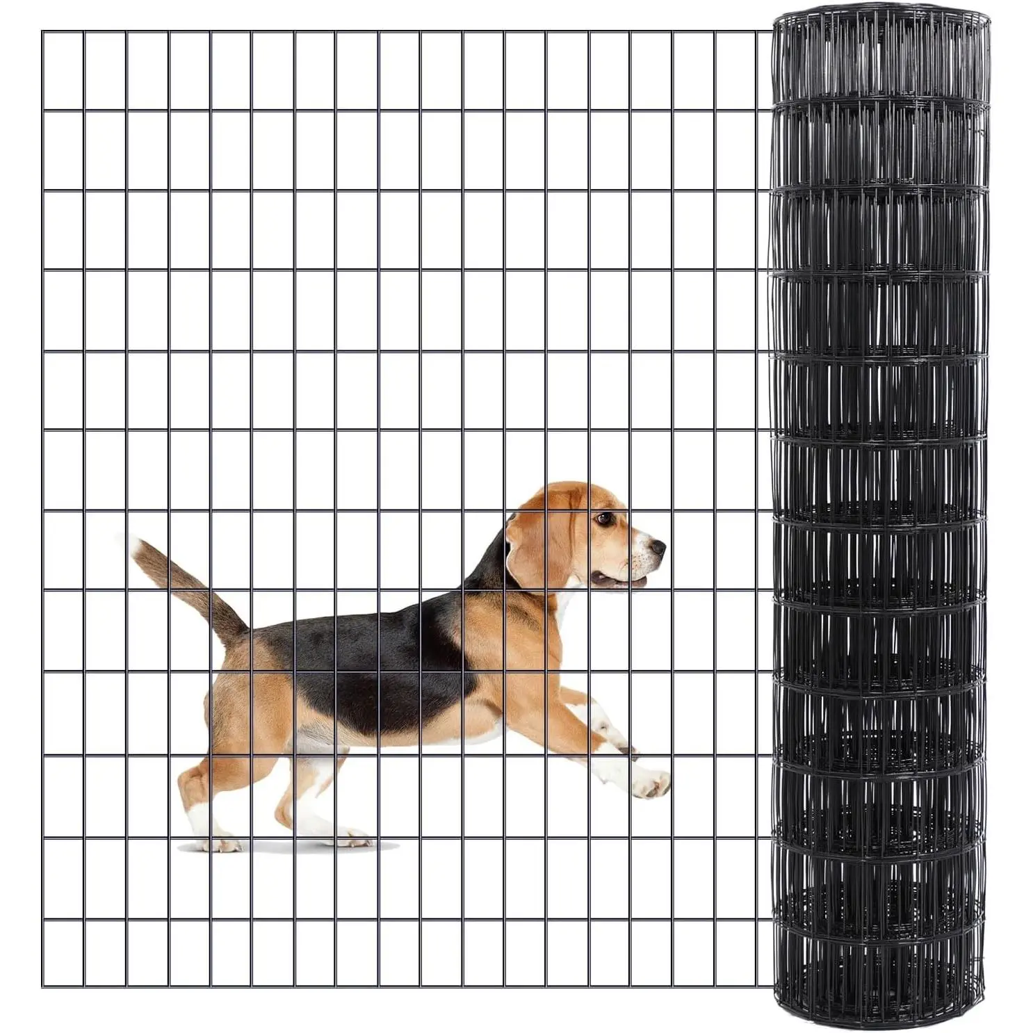 2×3in  Welded Wire Mesh, Chicken Wire Mesh Metal Garden Plant Fencing, Black PVC Coated Raised Garden Bed Plant Supports Poultry Netting, Welded Fence Rabbit Cage vinyl roll