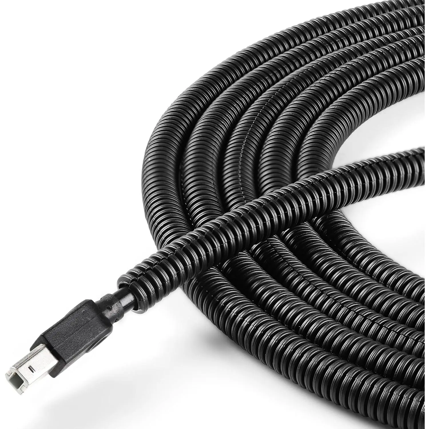 Split Wire Loom 1/4 Inch 6.6FT,  Wire Protector Tubing for Cords, Black Flexible Wire Conduit Cover, Cord Protectors from Pets No  Electric Wire Cover