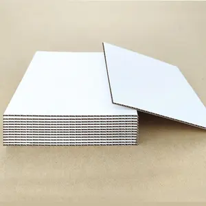 12 pack (12''x12'') One-side White Corrugated Cardboard Sheets, 1/8 inch thick, Flat Cardboard Inserts for Mailing, Packaging & Shipping, Cardboard Backing, Craft Card Board DIY