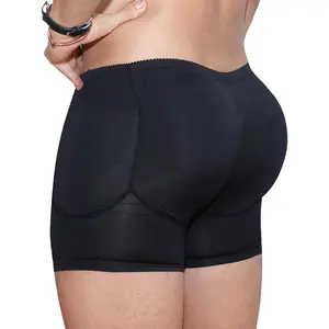 Mens Padded Underwear, Hip Lift Boxer Briefs Body Shaper, Butt Lifter Shapewear Shorts with Detachable Pads