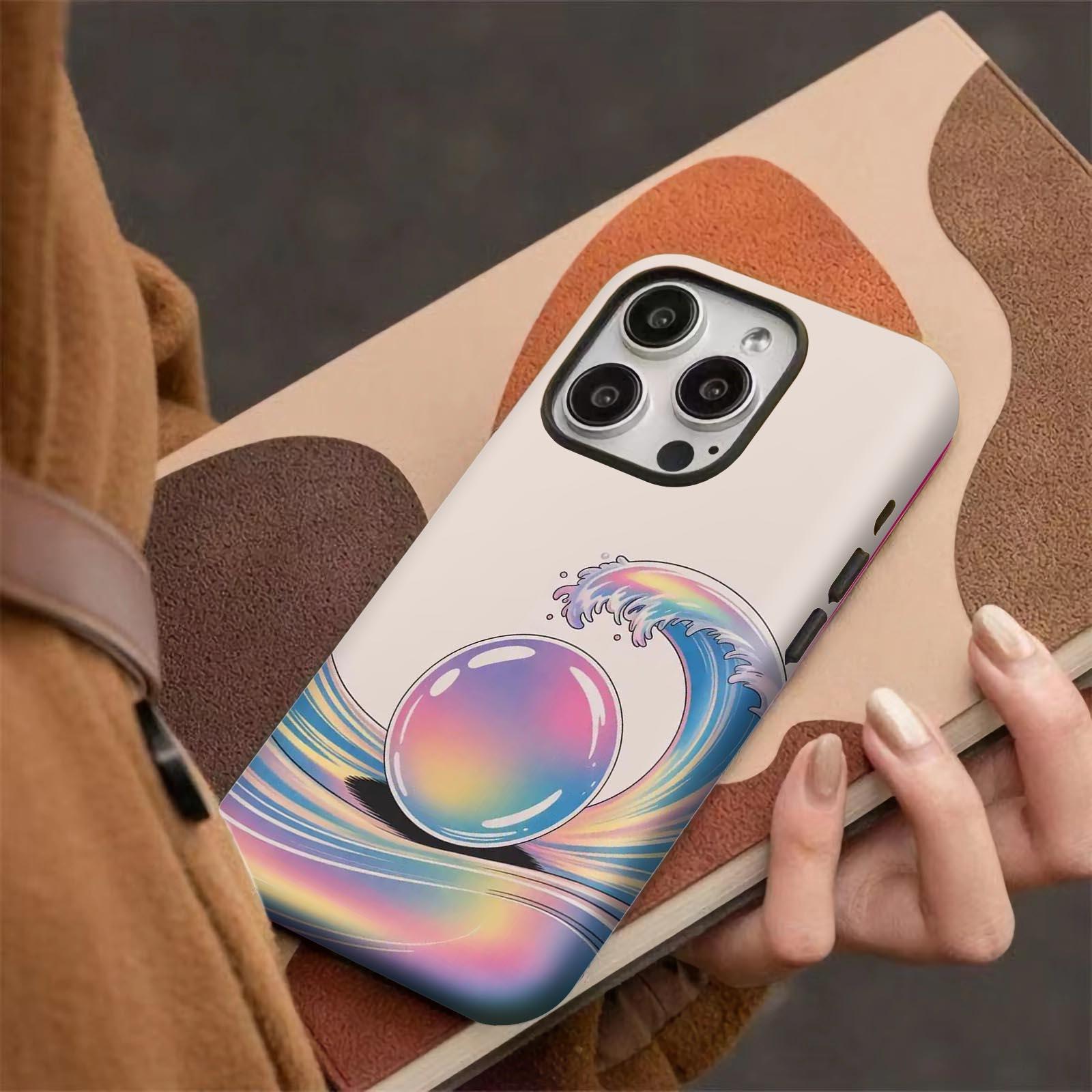 Wave, sphere, gradient Soft And Hard Two-In-One Film Printed Full Pattern Case For IPhone 16 15 14 13 1211 Pro Max Plus Phone Case
