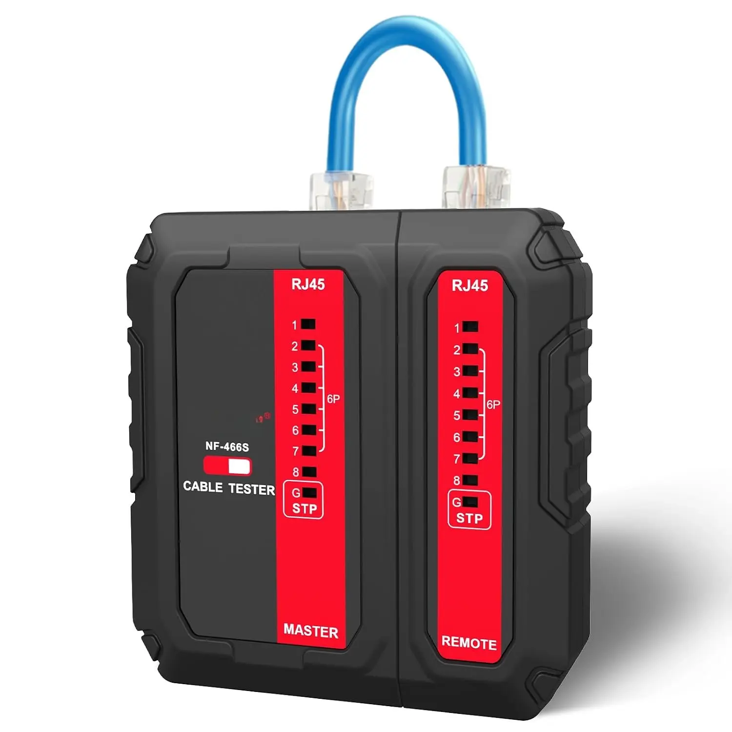 Network  Tester - with POE Wire Checker, Automatic Network Tester for RJ45 RJ11 RJ12 CAT5 CAT6 CAT7 UTP Cables, for  Office Network Maintenance, NF466