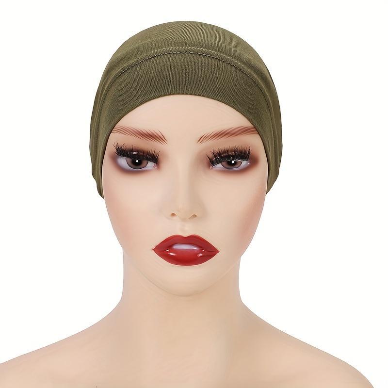 Women's Solid Anti-Slip Undercap Breathable Elastic Inner Hijab Cap for Ramadan Comfortable Fit