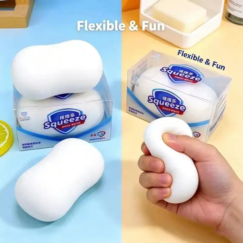 *-*ASMR Soap Ball Squishy Stress Ball Filled Soft Squeeze Fidget Toy Anti-Stress Anxiety Relief Hand Decompression Toy