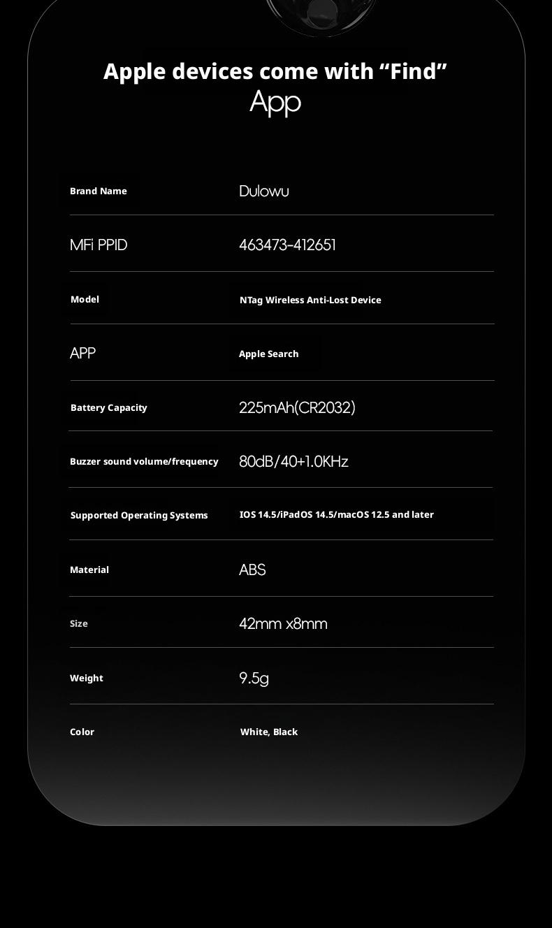 Bluetooth Tracker for Apple FindMy Circular Waterproof Anti-Lost Device Global Precise Locating Wireless Finder for AirTag Key Wallet Phone