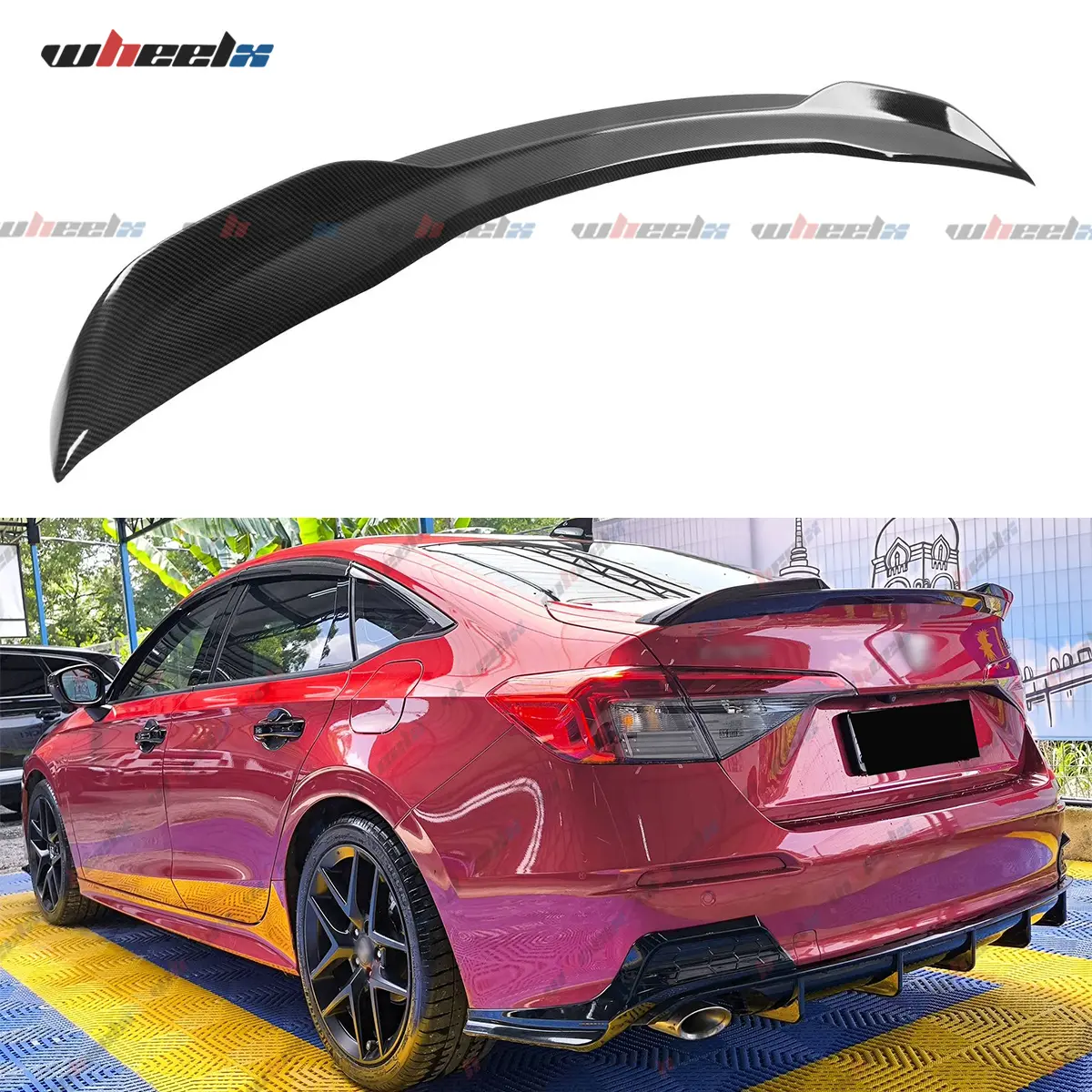 M-Style Duckbill Spoiler Wing for 2022-2026 Honda Civic Sedan 4-Door, High-Quality ABS Exterior High-Kick Rear Trunk Tail Deck Lid Lip, Aesthetic Boost - Not for Hatchback Models
