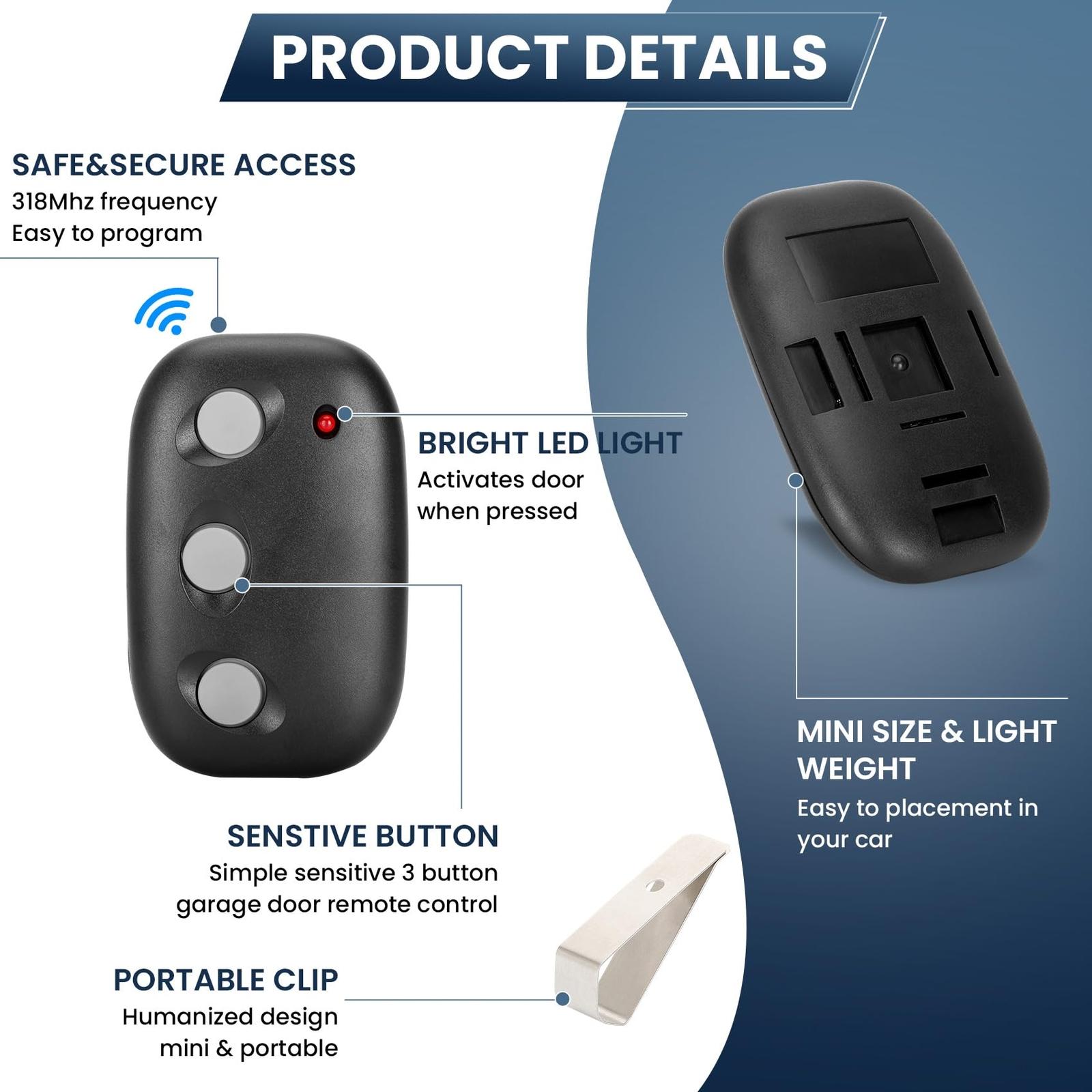 For MCT-3 Linear Mega Code Car Garage Door Opener Remote DNT00089 LD033 LD050