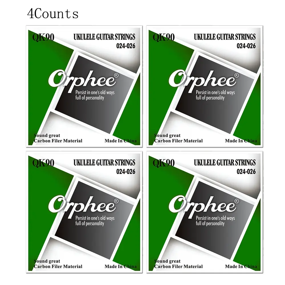Orphee Qk90 Q Series Ukulele Strings Carbon Nylon, 4 Counts, Durable & Long-Lasting, Ideal for Beginners & Professionals