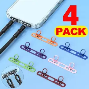 1/2/3Pcs Metal Phone Lanyard Side Hanging Patch For iPhone Stainless Steel Clip Double Buckle Phone Straps Gasket Connect Piece