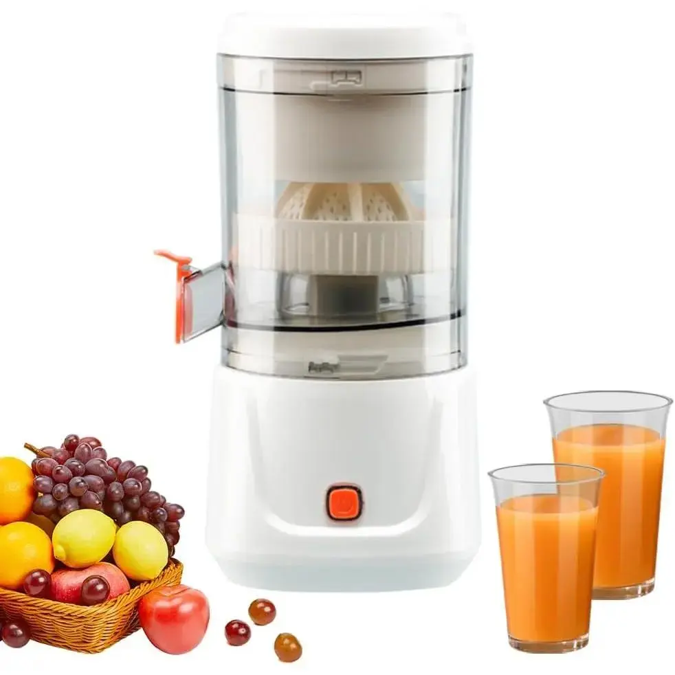 Wireless Rechargeable Electric Citrus Juicer Squeezer Machine with USB-C, Built-In Pour Spout, Cleaning Brush, Compact Design, Large Volume, Pulp Control for Oranges, Lemons, Limes
