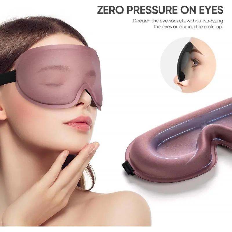 3d Deep Contoured Eye Cover for Sleeping, Adjustable Eyemasks Sleep Mask with Nose Pad Design, Eye Cover Mask for Sleeping, Yoga, Traveling, Portable Eye Mask, Weighted Eye Mask, Sleep Aid Products
