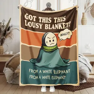 Fun White Elephant Gift, Adult's Best Gift Exchange Party Ideas, Bed Cover for Men and Women-Poor Blanket-Soft, Warm, Light, Suitable for Sofa, Bed, Office, Camping and Travel Polyester, Machine Washable, All Seasons, Unisex