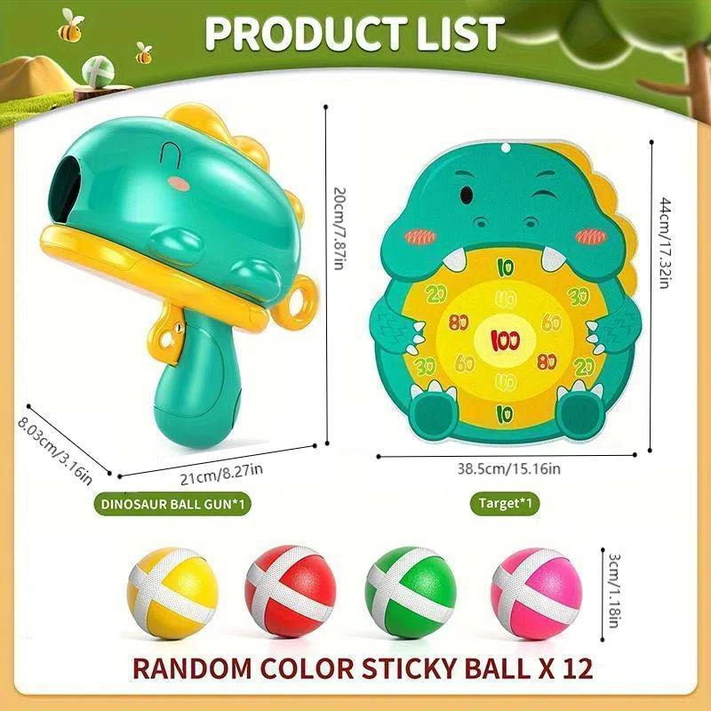 Dinosaur Design Ball Blaster Toy, 1 Box Dinosaur Design Ball Blaster Toy with 12pcs Sticky Ball, Indoor Outdoor Sports Toy for Kids Dinosaur Design Ball Blaster Toy, 1 Box Dinosaur Design Ball Blaster Toy with 12pcs Sticky Ball, Indoor Outdoor Sports Toy for Kids