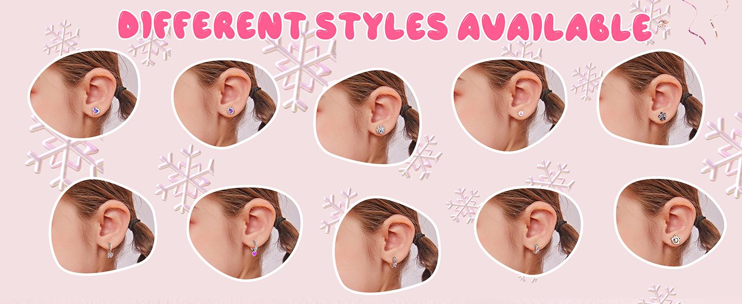 MILACOLATO Hypoallergenic Earrings for Girls Women Surgical Stainlee Steel Earrings for Sensitive Ears Screw Back Earrings Set Cute Hoop Earrings for Girls Kids Earrings Toddler Earrings Jewelry for Teen Girls