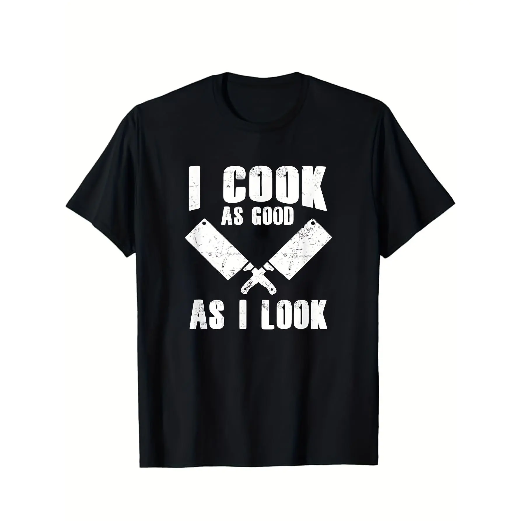 Men'S Funny Chef Quote T-Shirt - "I Cook Better Than I Look" Kitchen Crew - Black with White Print Short Sleeve Tee - Great for Cooking Enthusiasts And Professionals - Machine Washable Everyday Casual Top, Humorous Kitchen Gear