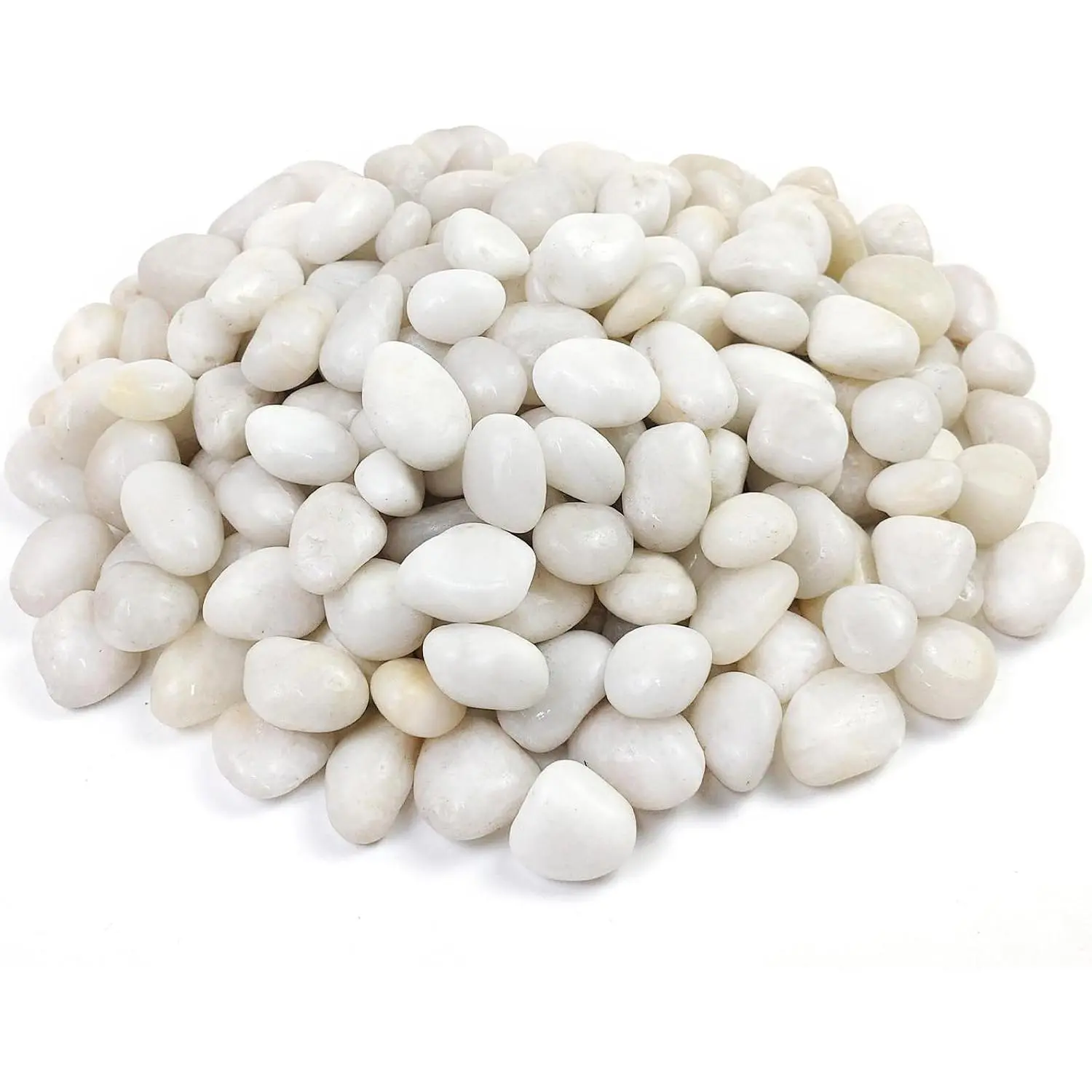 White  for Indoor ,  Polished River Rocks, Small Decorative Stones for Planters Vase Fish  Aquariums Landscaping Garden, 2lbs