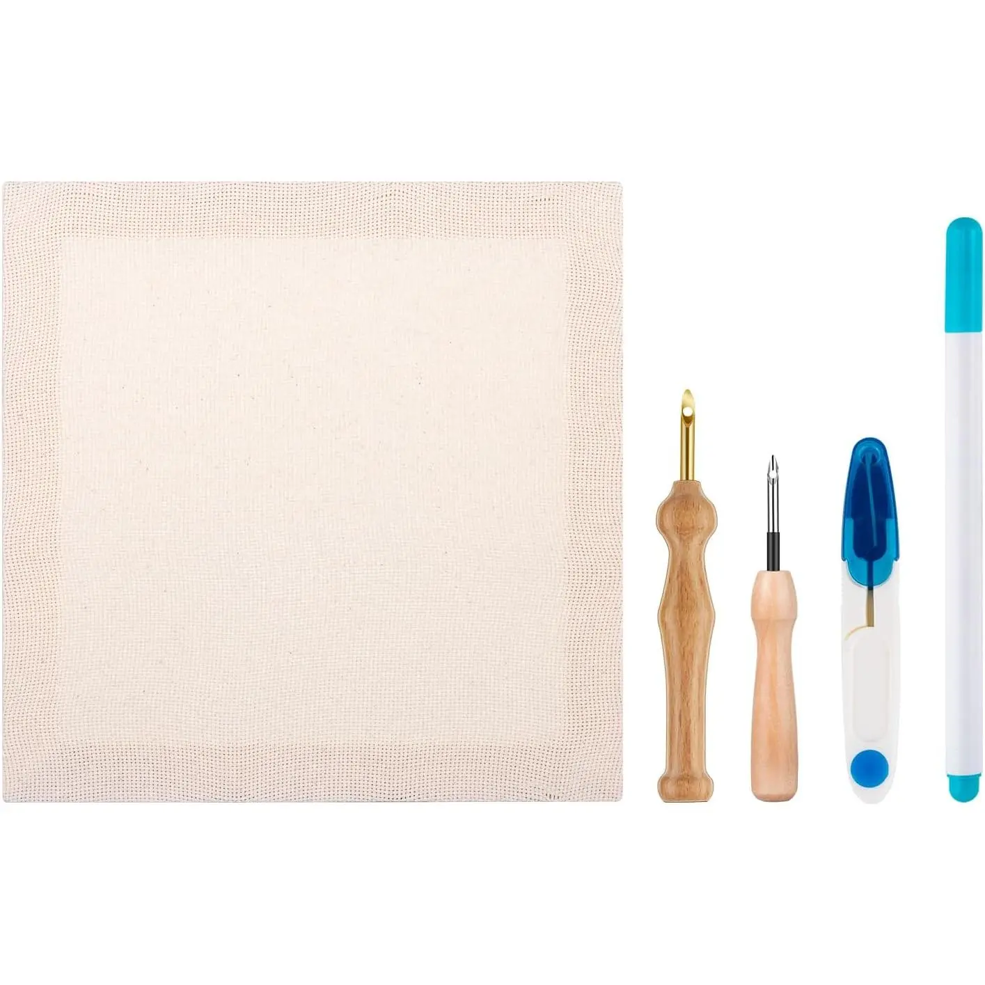 10.2''x10.2'' Punch  Frame,Punch  kit Includes a Wooden Frame Covered with Monks Cloth, 3.5mm and 5mm Punch , a Marking Pen and  for DIY Craft Decoration