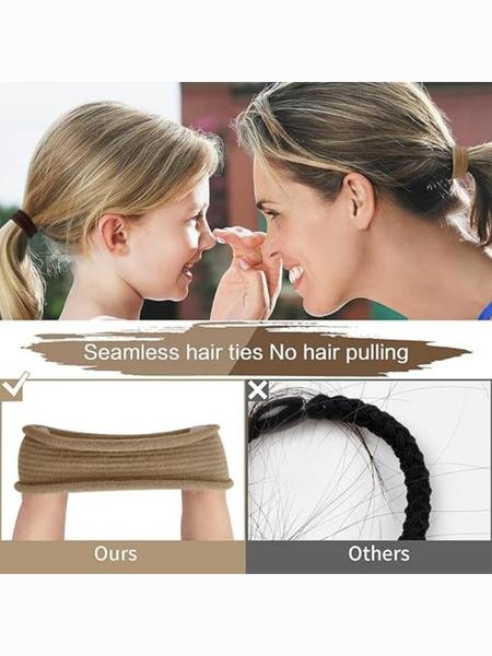 Buy 20 Get 30 Free Seamless Elastic Hair Ties Set, Hair Rubber Bands, Scrunchies, Durable Non-Damaging for Women Men Kids, Ideal for Sports Commuting Multiple Hairstyles