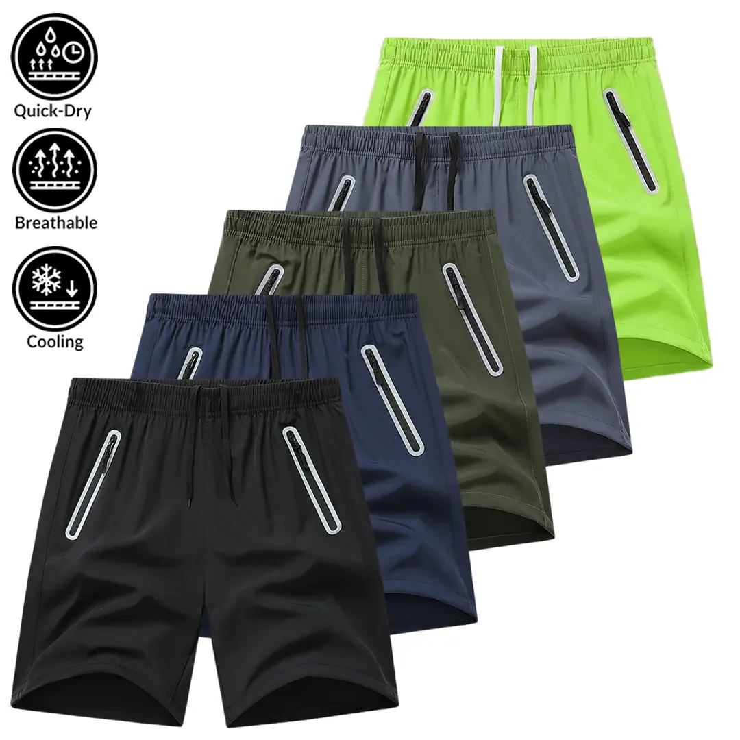 Men's Contrast Zipper Pocket Streetwear Shorts, Cinch Drawstring Waist Lightweight Casual Bottoms, Summer Gym Shorts for Daily Wear & Beach Vacation, Streetwear Men's Shorts, Cinch Men's Shorts
