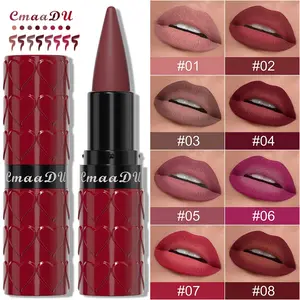 CmaaDU 8 Shades Heart Matte Lipstick Set, Enriched with Beeswax, Non-Drying Formula, Waterproof & Transfer-Proof, Nude & Red Shades for Diverse Lip Looks