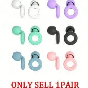 1 Pair Reusable Silicone Earplugs with 2 Pairs Replacement Caps, Soft & Comfortable, Snug Ear Fit. Ideal for Sleep, Study, Swimming, Concerts. Perfect for Light Sleepers, Great Holiday Gift for Thanksgiving, Mother's Day, Valentine's Day