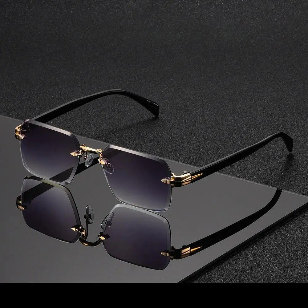 Unisex 2026 Retro Rectangle Sunglasses, Rimless Lenses, Vintage Fashion Luxury Brand Design, Casual Sun Glasses, Beach Trips Luggage & Bags Accessory Charm/Twillie Companion