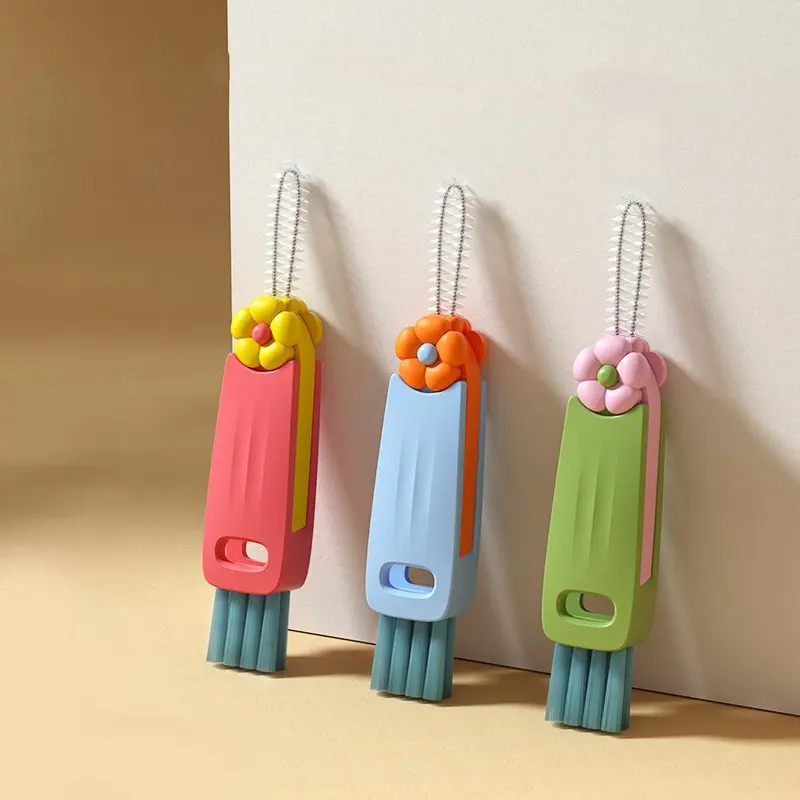 Colorful Petal Cleaning Brush Set, 3 Pack Handheld Scrub Brushes, Multi-Purpose Household Cleaning Tools