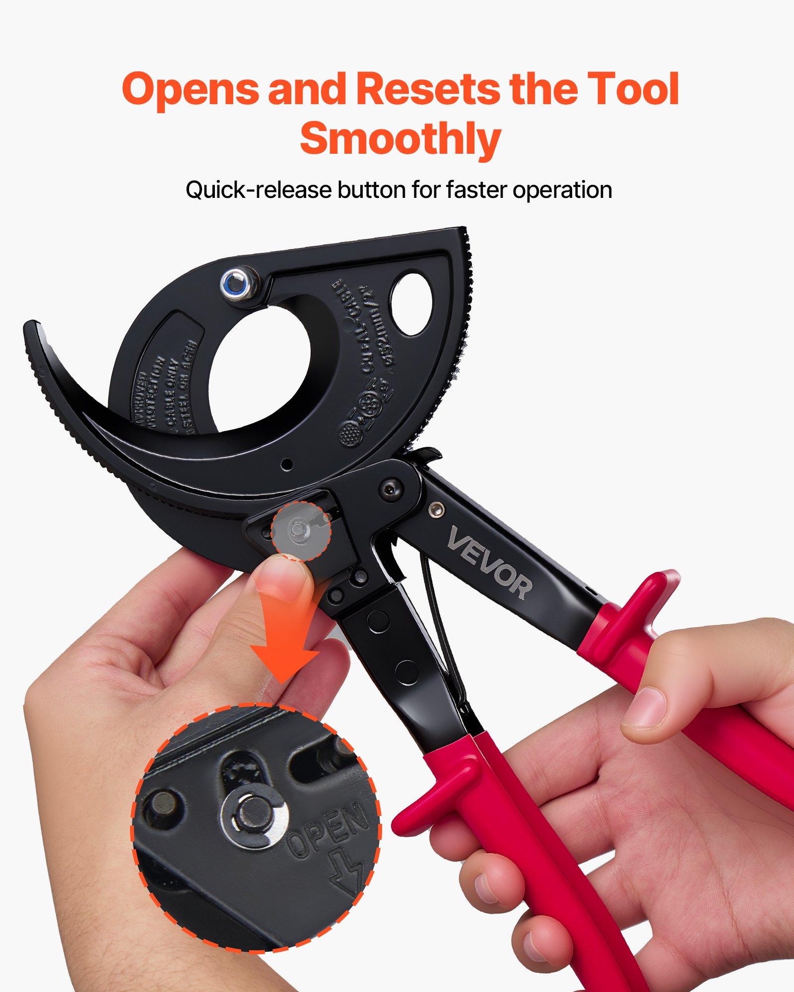 SummervibesVEVOR Ratcheting Cable Cutter, Spring Steel Blades with ...