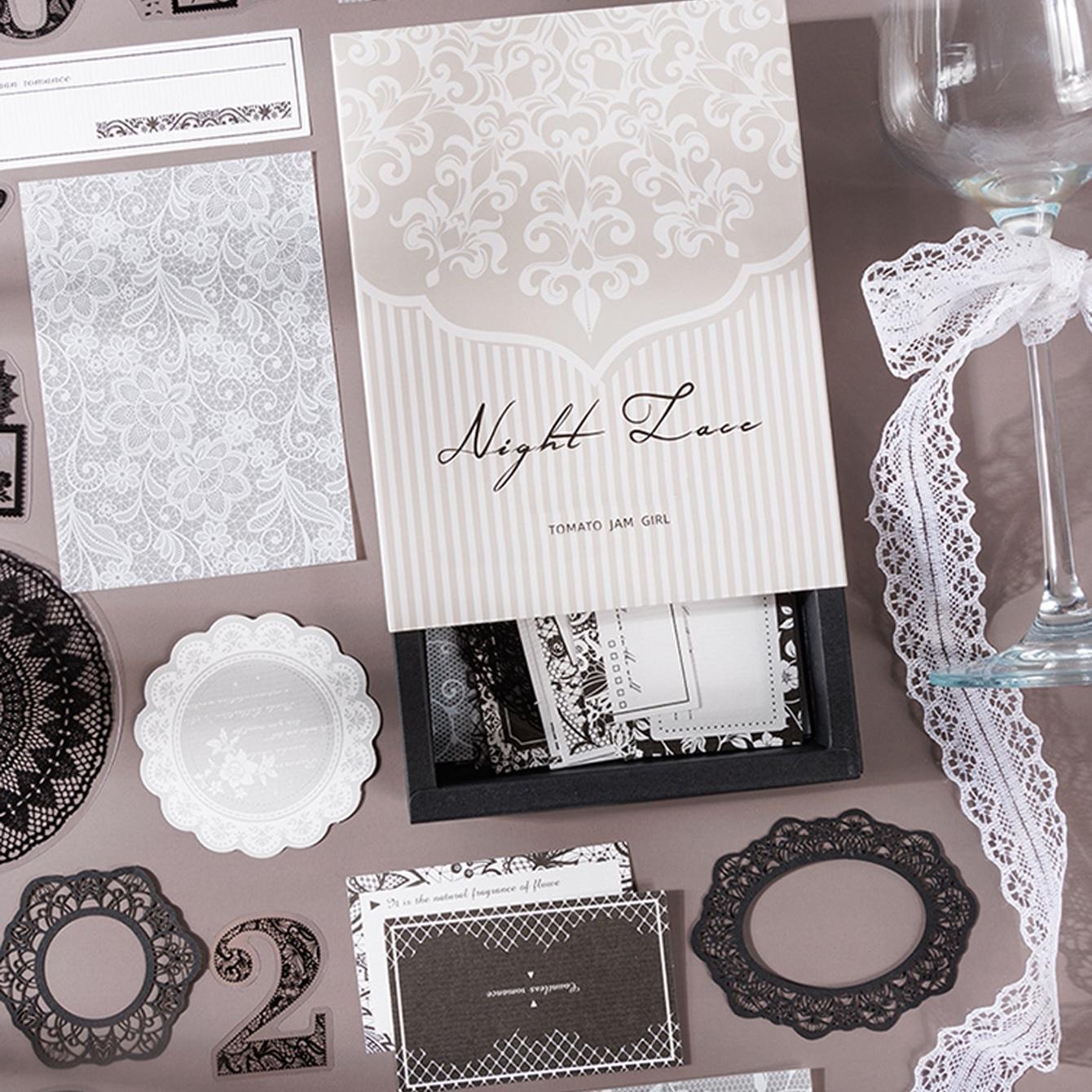 Vintage Lace Pattern Material Paper, 100pcs/box Mixed Style Scrapbooking & Stamping Paper, DIY Decorative Material for Scrapbooking & Journal Making, DIY Craft Kit, Creative Craft Kit