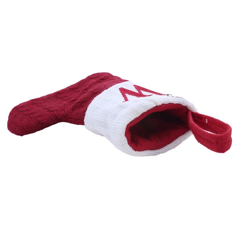 Christmas Socks Knitting Snowflake Letter Stocking Christmas Decoration For Home 2024 Xmas Tree Ornament Gift Navidad Natal 2025