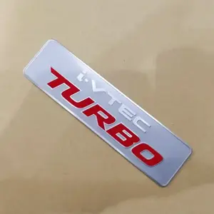 3D Aluminum i VTEC TURBO iVTEC Car Styling Sticker Emblem Body Rear Tail Gate Badge For  City CIVIC Fit Accord Jazz CRV XRV