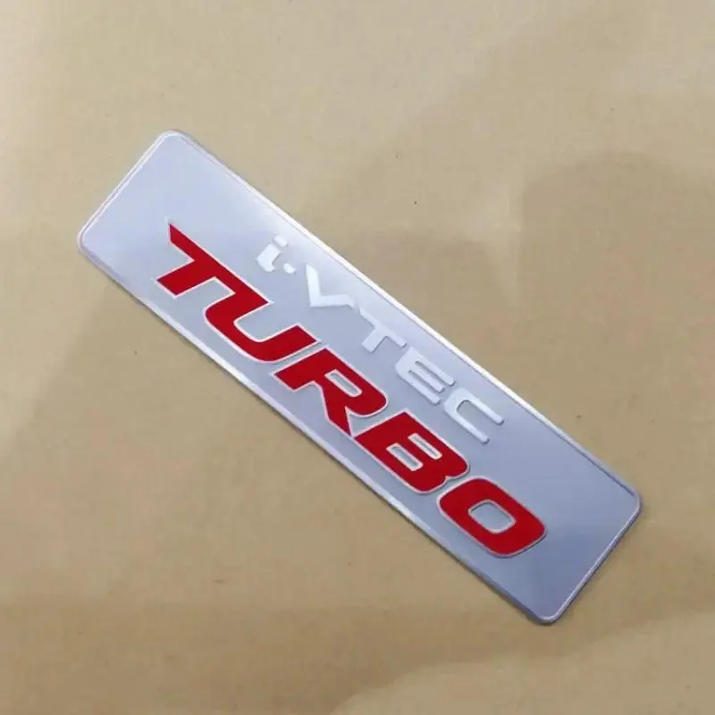3D Aluminum i VTEC TURBO iVTEC Car Styling Sticker Emblem Body Rear Tail Gate Badge For  City CIVIC Fit Accord Jazz CRV XRV