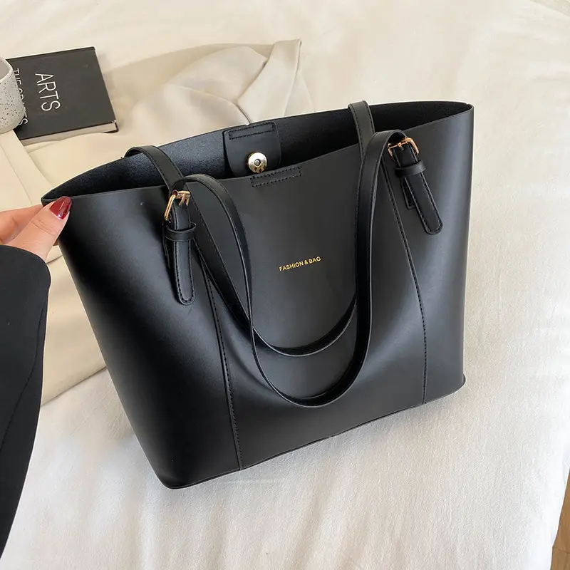 Women's PU Leather Tote Bag, Large Capacity Fashion Shoulder Bag, Stylish Work/office/campus Handbag, Durable Simple Daily Use Wallet, Commuter Tote Bag, Minimalist Casual Bag, High Quality Bag, Everyday Tote Bag
